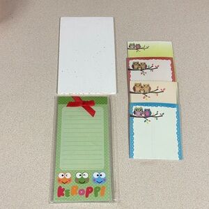 Keroppi Notepad and Owl notepads Set